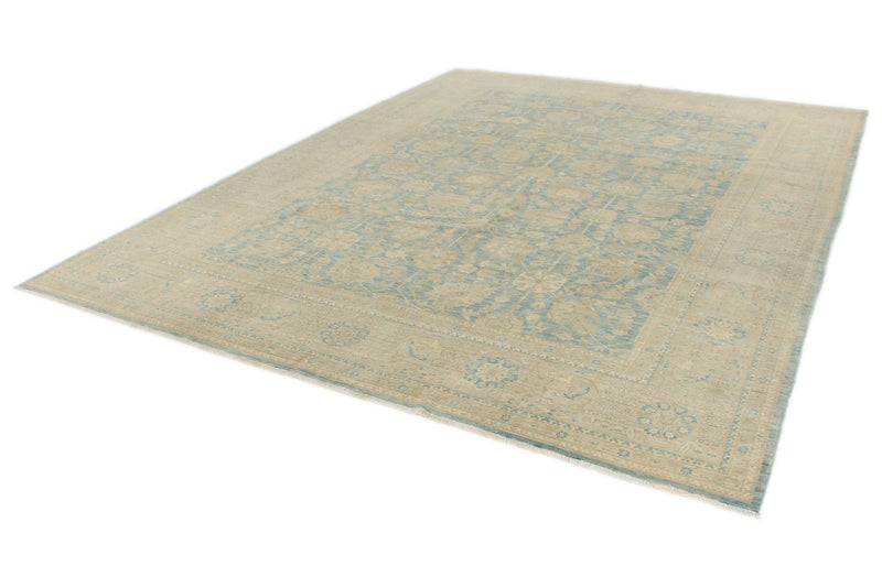 9x12 Light Blue and Beige Anatolian Traditional Rug