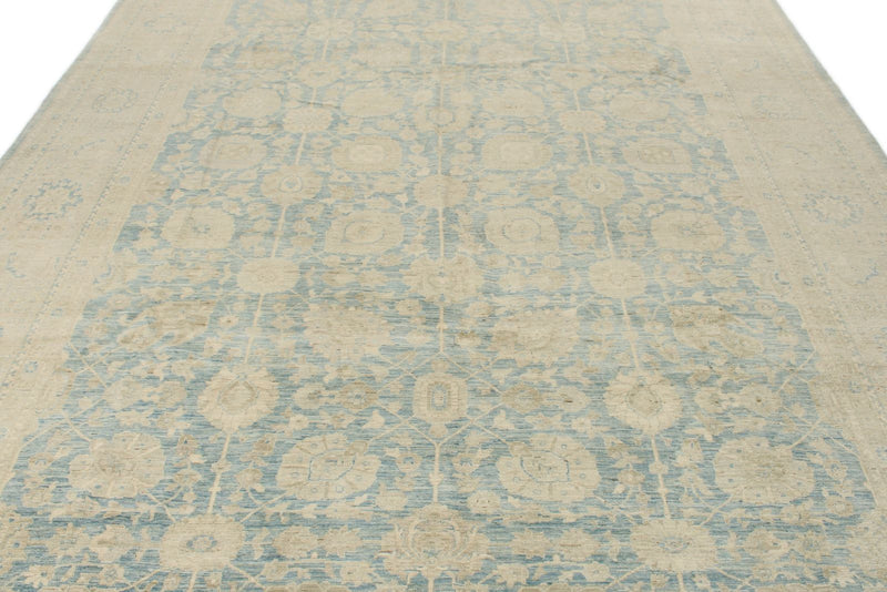 9x12 Light Blue and Beige Anatolian Traditional Rug