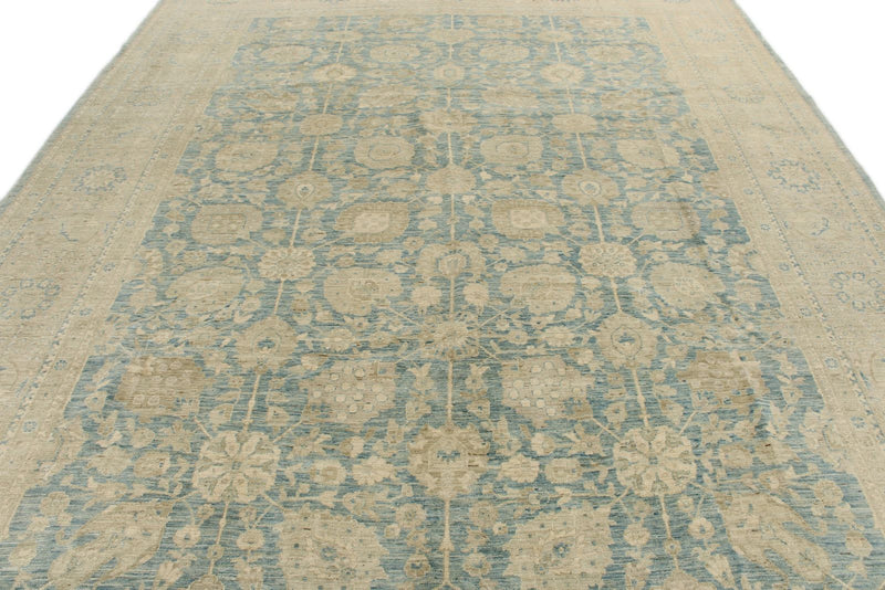 9x12 Light Blue and Beige Anatolian Traditional Rug