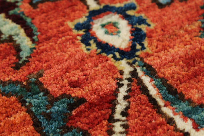 9x12 Navy and Red Anatolian Traditional Rug