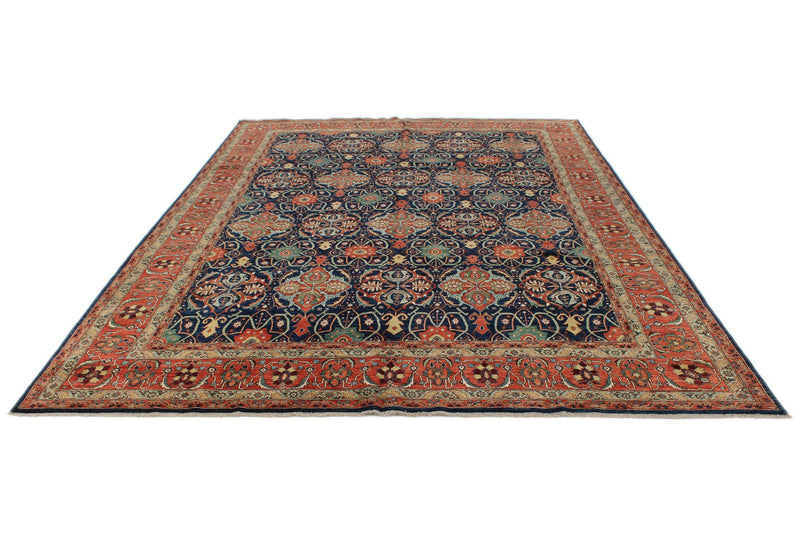 9x12 Navy and Red Anatolian Traditional Rug