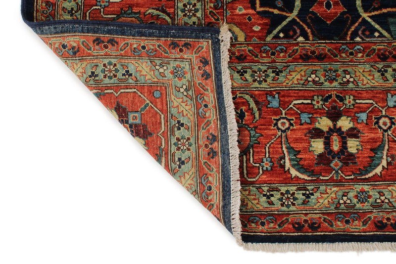 9x12 Navy and Red Anatolian Traditional Rug