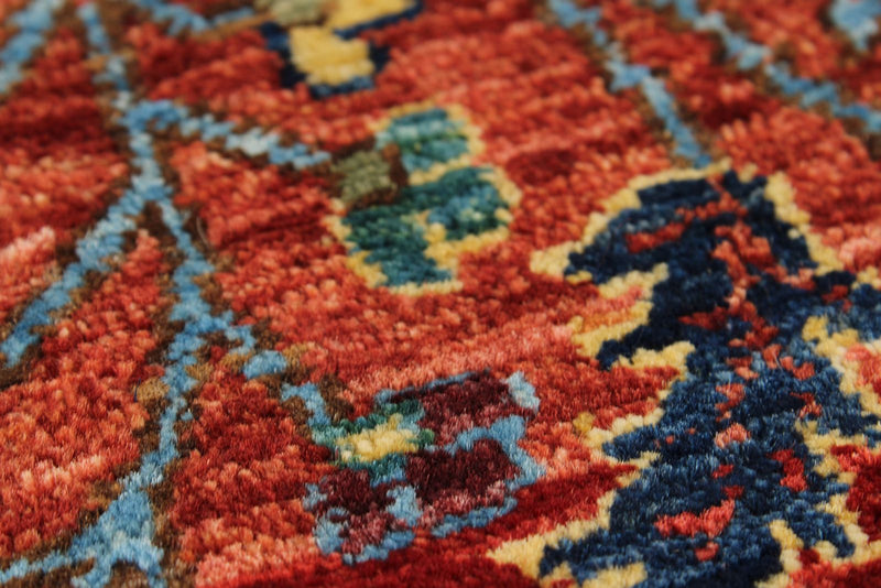 9x11 Burgundy and Multicolor Anatolian Traditional Rug