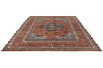 9x11 Burgundy and Multicolor Anatolian Traditional Rug