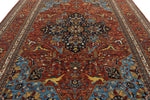 9x11 Burgundy and Multicolor Anatolian Traditional Rug
