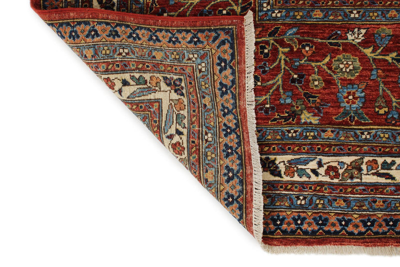 9x11 Burgundy and Multicolor Anatolian Traditional Rug