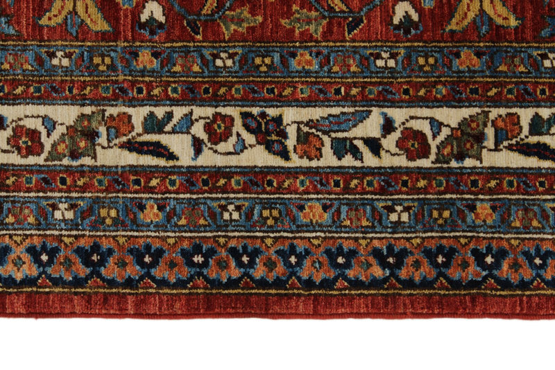 9x11 Burgundy and Multicolor Anatolian Traditional Rug