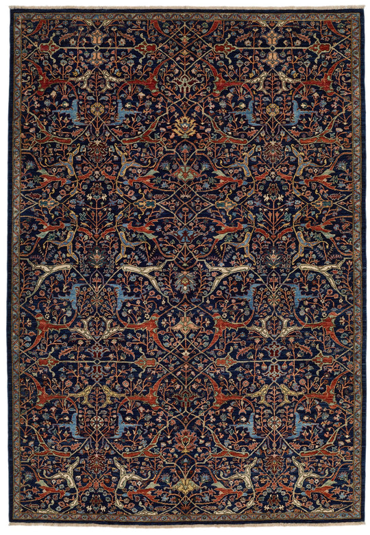 6z9 Navy and Multicolor Anatolian Traditional Rug