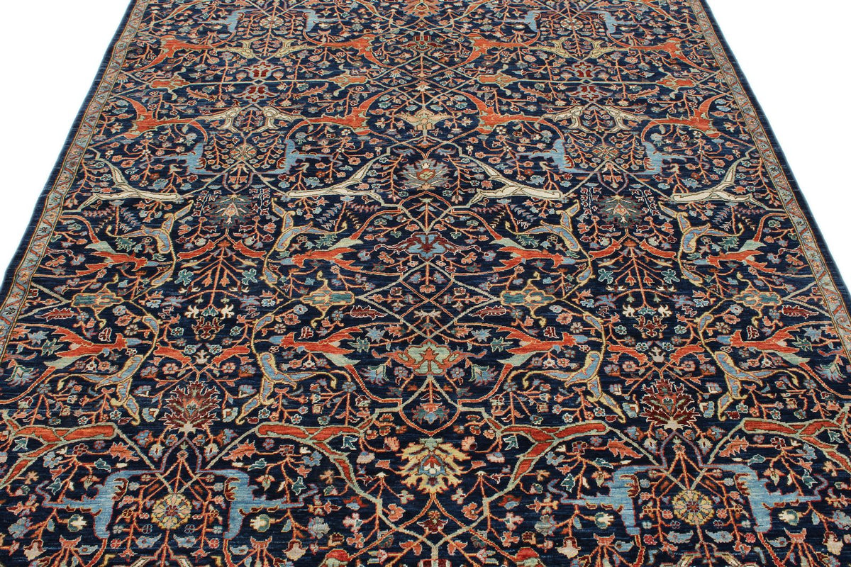 6z9 Navy and Multicolor Anatolian Traditional Rug