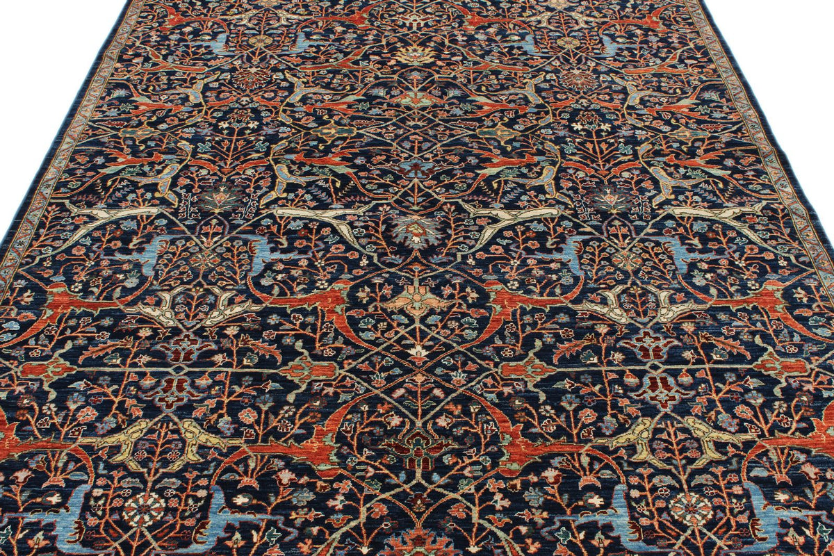 6z9 Navy and Multicolor Anatolian Traditional Rug