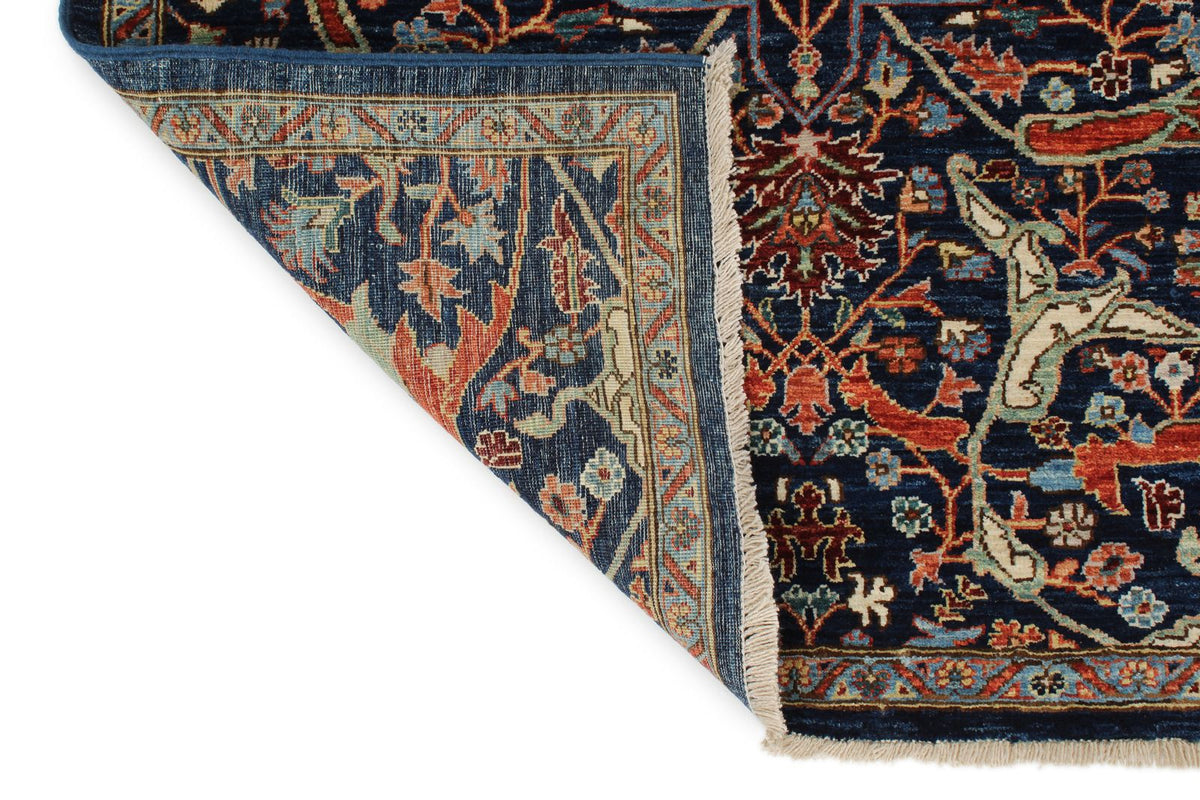 6z9 Navy and Multicolor Anatolian Traditional Rug