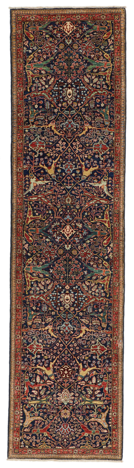 3x10 Navy and Red Anatolian Traditional Runner