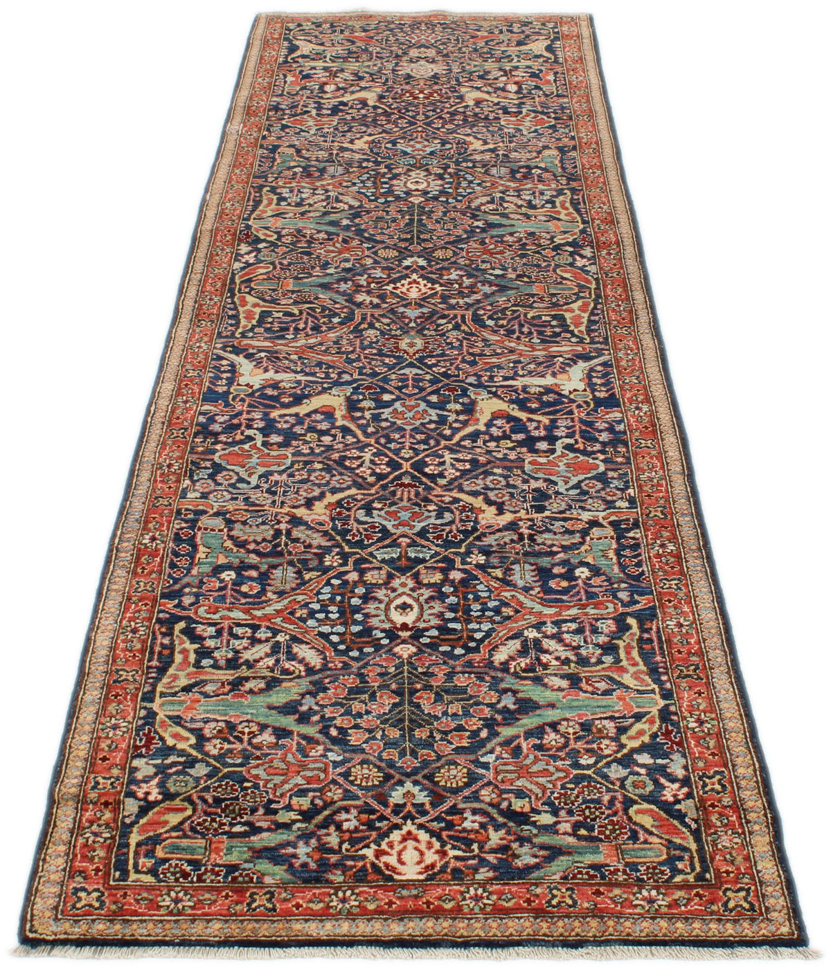 3x10 Navy and Red Anatolian Traditional Runner
