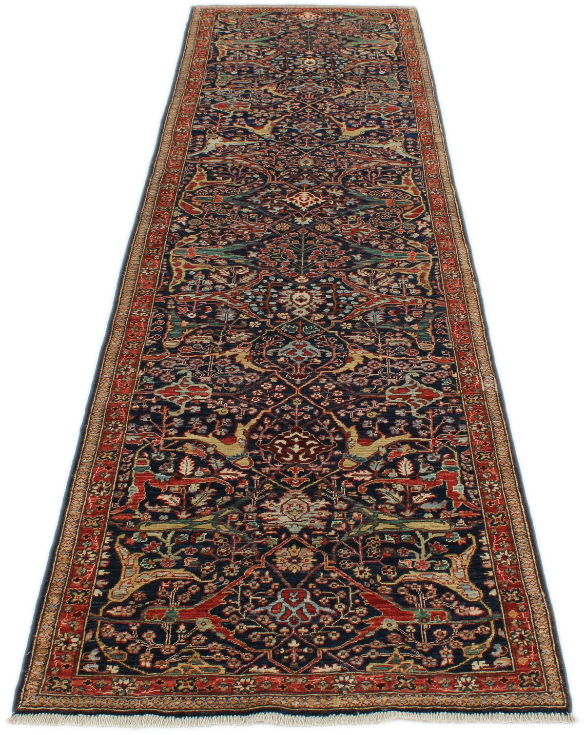 3x10 Navy and Red Anatolian Traditional Runner