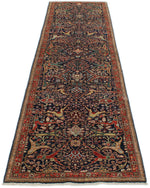 3x10 Navy and Red Anatolian Traditional Runner