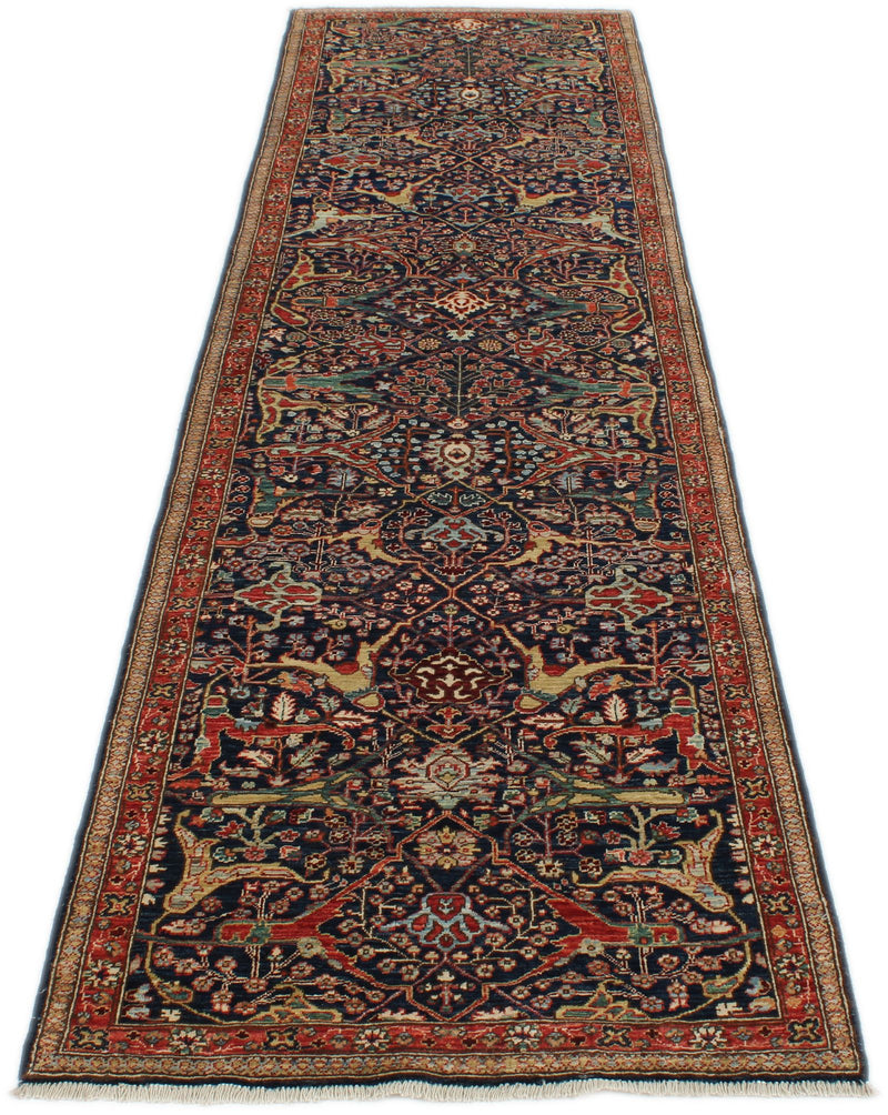3x10 Navy and Red Anatolian Traditional Runner