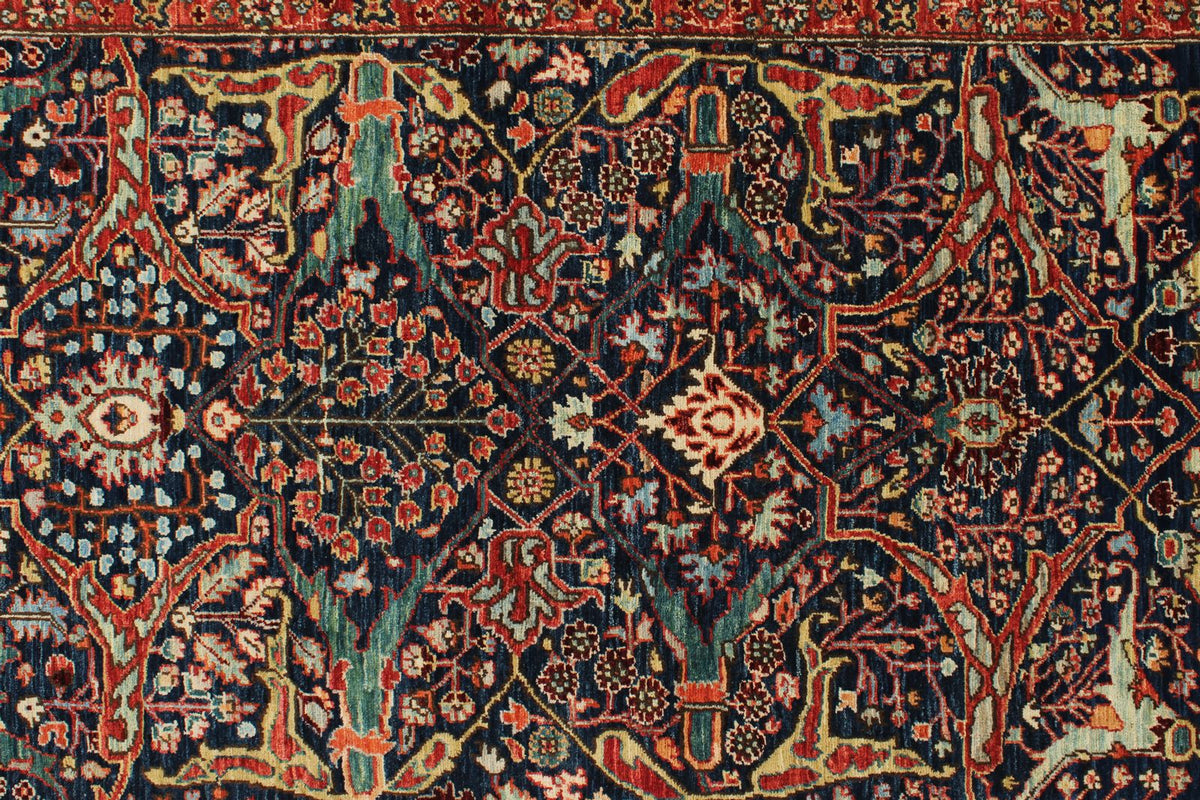 3x10 Navy and Red Anatolian Traditional Runner