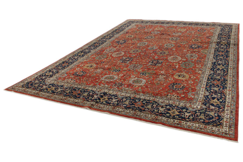 10x15 Red and Navy Anatolian Traditional Rug