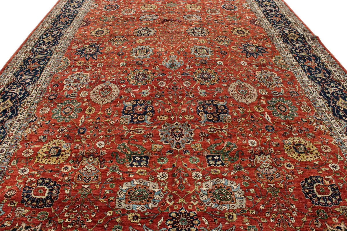 10x15 Red and Navy Anatolian Traditional Rug