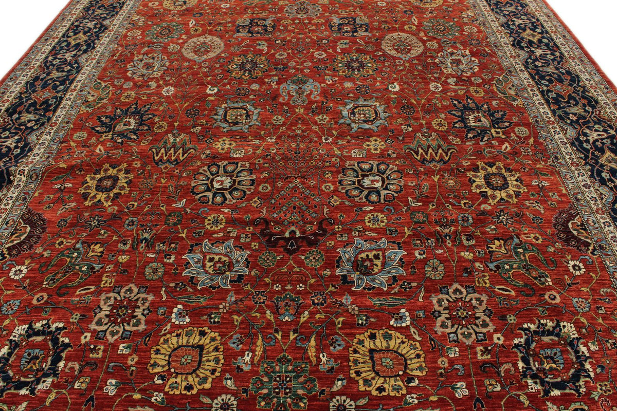 10x15 Red and Navy Anatolian Traditional Rug