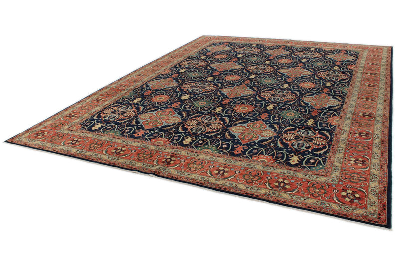 10x14 Charcoal and Red Anatolian Traditional Rug