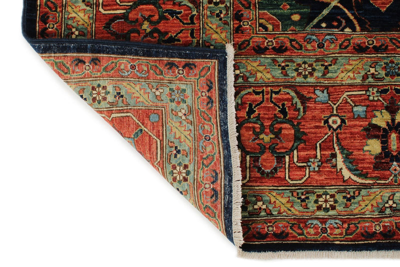 10x14 Charcoal and Red Anatolian Traditional Rug