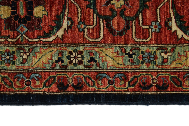 10x14 Charcoal and Red Anatolian Traditional Rug