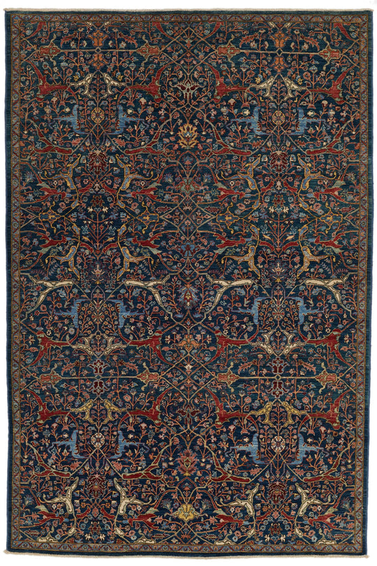6z9 Navy and Multicolor Anatolian Traditional Rug