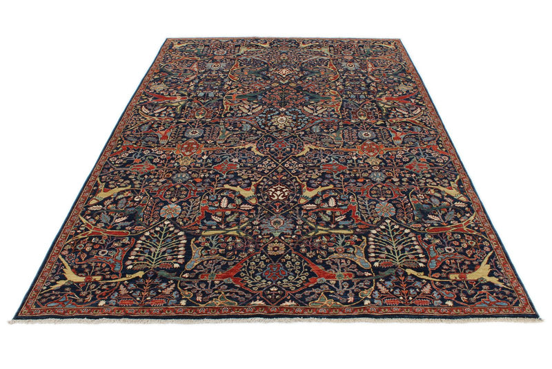 6z9 Navy and Multicolor Anatolian Traditional Rug