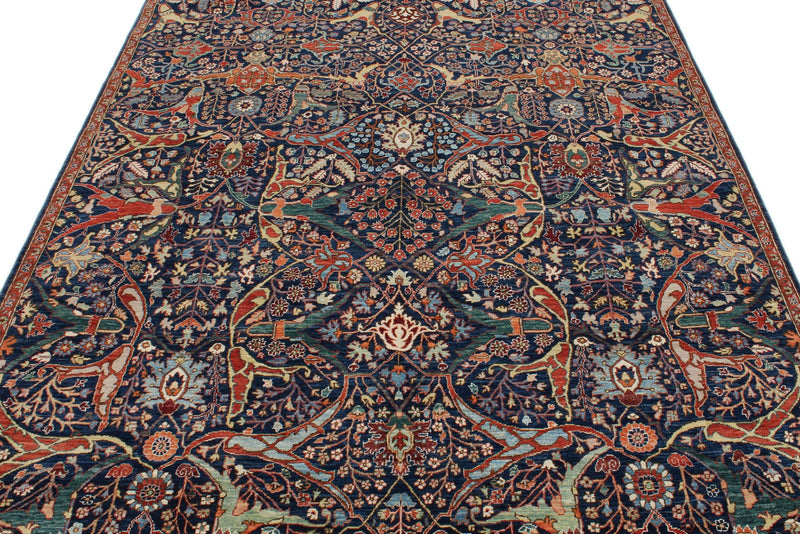 6z9 Navy and Multicolor Anatolian Traditional Rug