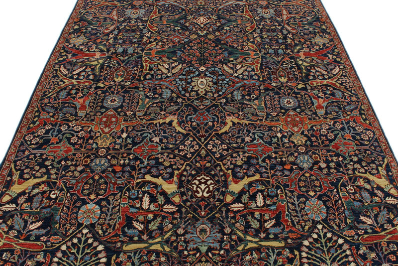 6z9 Navy and Multicolor Anatolian Traditional Rug