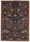 5x7 Navy and Multicolor Traditional Rug