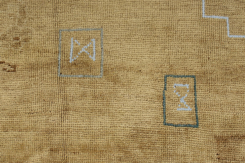 9x12 Light Brown and Brown Turkish Tribal Rug