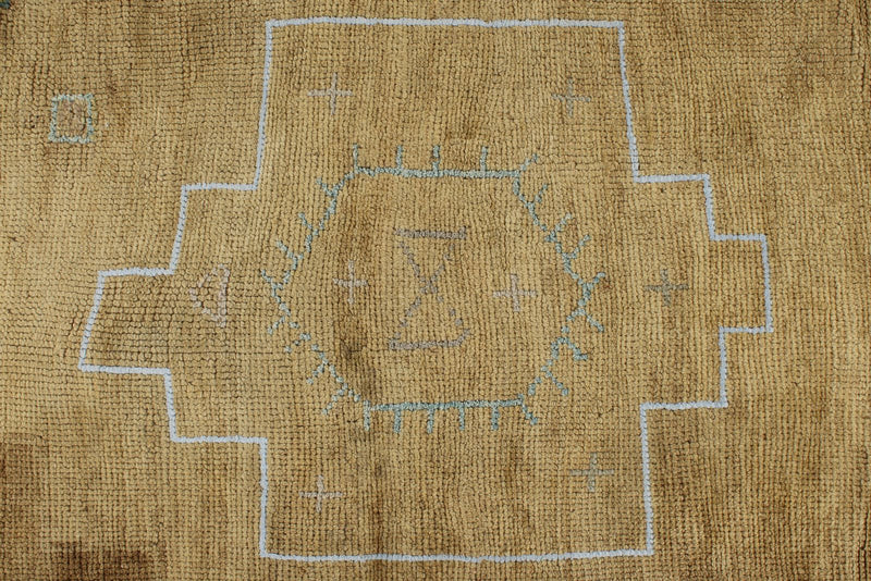 9x12 Light Brown and Brown Turkish Tribal Rug