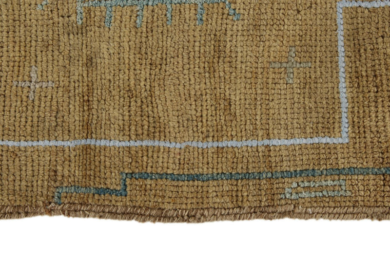 9x12 Light Brown and Brown Turkish Tribal Rug