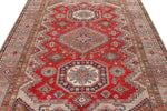 6x9 Red and Blue Kazak Tribal Rug
