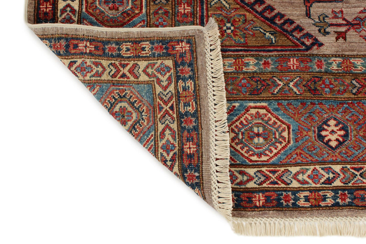 6x9 Red and Blue Kazak Tribal Rug