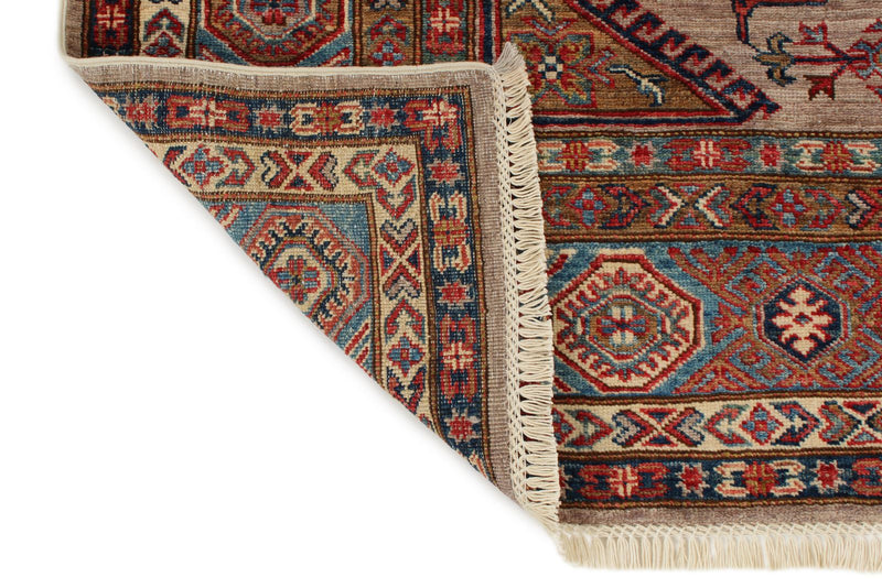 6x9 Red and Blue Kazak Tribal Rug