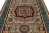 6x8 Light Gray and Navy Turkish Tribal Rug