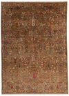 9x12 Brown and Multicolor Turkish Tribal Rug