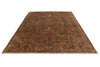 9x12 Brown and Multicolor Turkish Tribal Rug