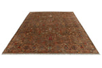 9x12 Brown and Multicolor Turkish Tribal Rug