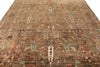 9x12 Brown and Multicolor Turkish Tribal Rug