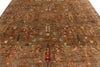 9x12 Brown and Multicolor Turkish Tribal Rug