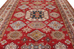 9x12 Red and Beige Kazak Tribal Rug