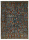 9x12 Gray and Multicolor Turkish Tribal Rug