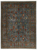 9x12 Gray and Multicolor Turkish Tribal Rug