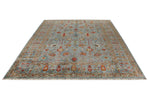 9x12 Gray and Multicolor Turkish Tribal Rug