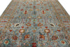 9x12 Gray and Multicolor Turkish Tribal Rug