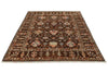 6x8 Brown and Multicolor Turkish Tribal Rug